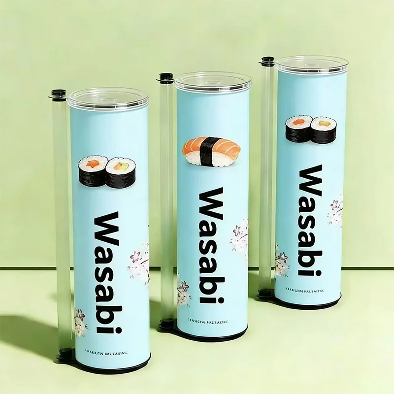 Eco-Friendly Handmade Sushi Barrel Customizable Design Brand Food Grade Push Pop Sushi Packaging Cylinder Paper Tube for Sushi