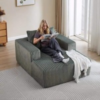 Canapé modulaire paresseux en velours côtelé, compressé sous vide, une place, avec coussin et base antidérapante en éponge, pour salon et chambre