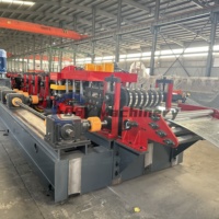 Ağır Hizmet Tipi 4mm Önceden Kesilmiş C Z Profil Makinesi Otomatik 10T Hidrolik Sarım Açıcı Yükleme Arabası Üç İstasyonlu Delme Yatağı