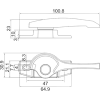 Serrure croissant robuste en alliage d'aluminium pour fenêtres coulissantes, verrou de sécurité haute résistance pour fenêtre, quincaillerie antirouille pour fenêtre coulissante