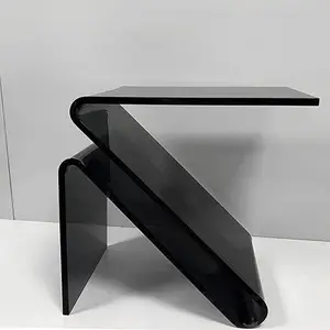 שולחן צד אקרילי מסוגנן ורב-תכליתי בצורת Z עיצוב מיוחד שולחן צד אקרילי