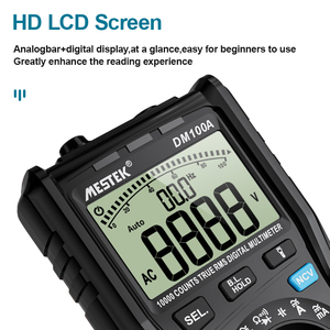 Multímetro digital profesional DM100A 10000 recuentos probador de transistores medidor de capacitancia mide continuidad de temperatura 1000V - Product Image 3