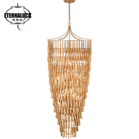 Lustre à pampilles haut de gamme, couleur et taille personnalisées, pour hôtel de luxe, villa, salon, plafonnier LED suspendu