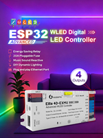 Contrôleur de bande LED numérique 4 canaux 2026 LEDOPTO GL-C-618WL Elite 4D-EXMU WLED avec WiFi/Ethernet et microphone intégré, variateur LED