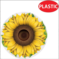 Sous-plats en plastique tournesol personnalisés OEM, lot de 4, 13 pouces, ronds, vente en gros, directement de l'usine