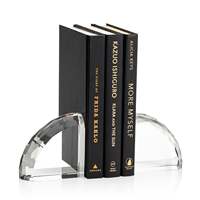 Ensemble d'entretoises à livres en cristal transparent Noble – Accessoires de bureau modernes pour le bureau et la maison, parfaits comme trophées ou supports de livres design