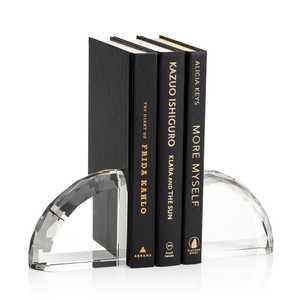 Ensemble d'entretoises à livres en cristal transparent Noble – Accessoires de bureau modernes pour le bureau et la maison, parfaits comme trophées ou supports de livres design - Product Image 1