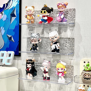 Estante de exhibición y almacenamiento para cajas sorpresa, caja de exhibición portátil para Bubble Mart, caja de almacenamiento de plástico transparente de 4 niveles, sin perforaciones, estilo coreano - Product Image 3