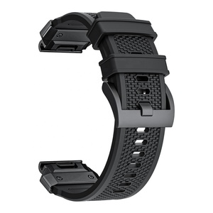 22mm 26mm Bracelet de montre en silicone à dégagement rapide pour Garmin Fenix 6 6S 6X 7X 7 <span class=keywords><strong>Pro</strong></span> <span class=keywords><strong>5</strong></span> 5X <span class=keywords><strong>5</strong></span> S 3HR 955 Bracelet de montre souple Connecteur métallique - Product Image 1