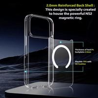 Coque transparente en acrylique pour iPhone 13 12 15 16 14 17 Pro Max, compatible avec la charge magnétique sans fil, ultra-transparente, pour 15C Edge 70