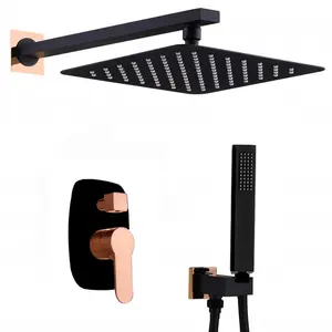 Ensemble de robinet de <span class=keywords><strong>douche</strong></span> noir Fixations murales de <span class=keywords><strong>douche</strong></span> à effet pluie - Product Image 1
