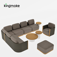 Modulares Outdoor-Möbelset aus Teakholz mit Handgewebtem Seil, Geschwungene Hotel-Resort-Terrassenmöbel, Garten-Sofa OEM