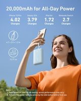 Batterie externe Anker A1681 20 000 mAh 30 W Max Chargeur portable rapide avec câbles USB-C et Lightning intégrés