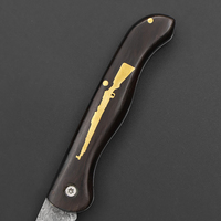 Couteau pliant EDC en acier Damas haute dureté Meiji, couteau de poche avec manche en bois, pour le camping, qualité DIY, personnalisable OEM