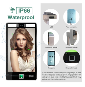 Miễn phí API không thấm nước IP65 ngoài trời 8inch sinh trắc học kiểm soát truy cập sản phẩm Nhận dạng khuôn mặt vân tay hệ thống chấm công - Product Image 2