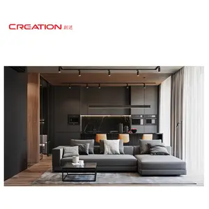 CREATION Dubai Luxury Apartment Walnut Wood Veneer Casegoods Hotel Furniture Supplier Supply For Project