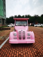 Bon prix, 3 rangées, 8 places, bus classique rose, voiture vintage, véhicule à énergie nouvelle, voiture de tourisme