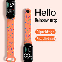 Nouvelle montre électronique LED imprimée à la mode, bracelet coloré, dessin animé, pour étudiants, femmes et hommes