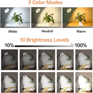 360 Có Thể Điều Chỉnh Vòng Ánh Sáng Máy Tính Để Bàn Đọc Sách Đa Chức Năng Khung USB <span class=keywords><strong>LED</strong></span> Đèn Với 3 Chế Độ Màu 10 Độ Sáng Mức Độ Đèn Bàn - Product Image 3