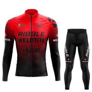 Combinaison de cyclisme pour VTT/vélo de route - Maillot à manches longues et collants multicolores (port toute saison) - Product Image 5