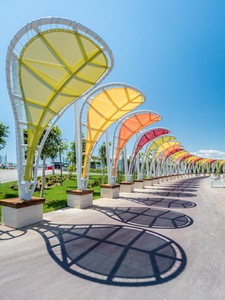 Parapluie à membrane tendue à structure en acier de forme spéciale Parasol d'<span class=keywords><strong>ombrage</strong></span> de pavillon extérieur pour <span class=keywords><strong>toile</strong></span> d'<span class=keywords><strong>ombrage</strong></span> de paysage de parc - Product Image 2