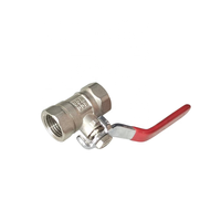 Robinet à bille manuel OEM en laiton 1/2'' à double filetage femelle, poignée longue, 200WOG, pour eau et gaz