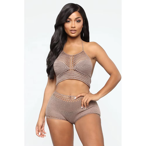 Bikini Brasiliano <span class=keywords><strong>Sexy</strong></span> all'Ingrosso, Costume da Bagno Due Pezzi a Vita Alta con Lacci, Taglie Forti, Micro Costume Traforato Traspirante - Product Image 4
