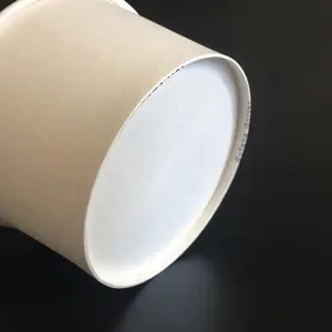 थोक डिस्पोजेबल 12Oz कागज नूडल कटोरा सफेद रिक्त गर्म कागज सूप कंटेनर ढक्कन के साथ