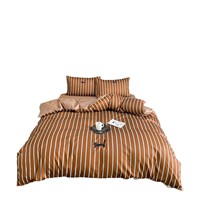 Parure de lit en coton longues fibres de qualité supérieure, imprimé réactif avec broderie animale mignonne, certifiée Oeko-Tex, pour chambre à coucher