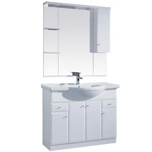 Modern Floor Standing MDF 36 Inch White Bathroom Furniture Vanity Cabinets With Sink And Mirror Bathroom Vanity Unit