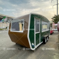 Remorque mobile de restauration rapide en acier galvanisé et fibre de verre, résistante à la rouille, pour service multifonctionnel de glaces, hot-dogs et bonbons en extérieur