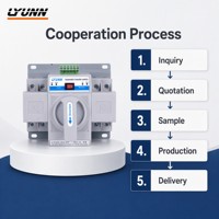 Commutateur de transfert automatique triphasé 2 pôles LYUNN LYQ2-63/2P, capacité de coupure 3kA, temps de transfert 0,5S pour usage domestique