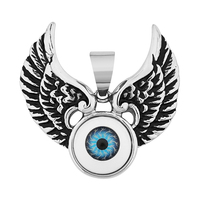 Collier Pendentif Aigle en Acier Inoxydable Turquoise Style Rétro Punk Hip Hop avec Diamant pour Unisexe
