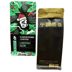 Custom Design Aluminum Foil Matt Black Coffee Beans Packaging Recyclable Food Grade Side Gusset Coffee Bags