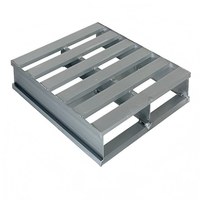 Palettes en acier galvanisé à chaud robustes Zhongcang, palettes métalliques européennes à plateau fermé pliables pour entrepôt, 4 voies