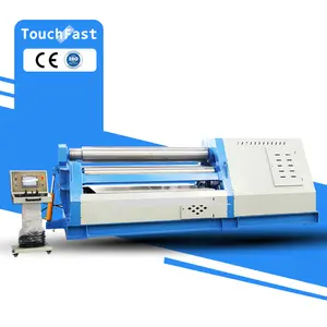 Touchfast mesin Bending OK pelat Cnc 4 rol/mesin gulung mesin penggulung pelat 4 rol logam Harga kompetitif