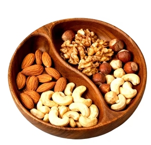 Prato Circular de 5 Compartimentos em Madeira de Acácia, Ideal para Camping - Bandeja para Frutas, Nozes, Doces, Sobremesas e Aperitivos - Product Image 4