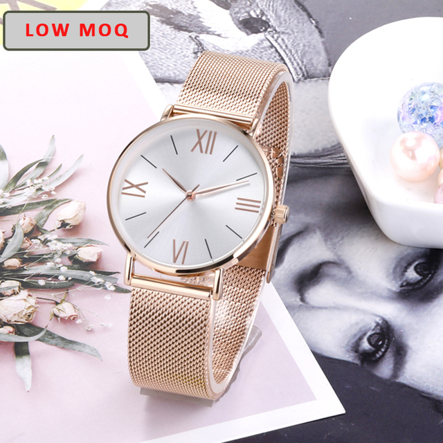 Wholesale New Design Women's Watches Simple Luxury OEM Fashion Lady's Stainless Steel Band Seiko 18mm Alloy Glass Pointer