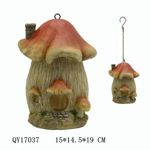 <span class=keywords><strong>Cage</strong></span> à oiseaux vintage en résine, art populaire, peinte à la main, modèle de décoration de jardin d'extérieur, accessoires de fée, nichoir suspendu - Product Image 6