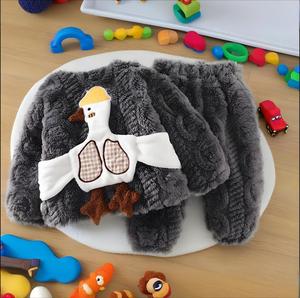 2025 Venta caliente bebé niño forro polar dibujos animados <span class=keywords><strong>ropa</strong></span> de casa 2 piezas salida de fábrica - Product Image 3