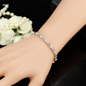 <span class=keywords><strong>Pulseras</strong></span> <span class=keywords><strong>de</strong></span> tenis <span class=keywords><strong>de</strong></span> plata <span class=keywords><strong>de</strong></span> moda con dijes rectangulares <span class=keywords><strong>de</strong></span> circonita cúbica y cristales austriacos rojos y azules para mujer, regalo <span class=keywords><strong>de</strong></span> Navidad y Año Nuevo - Product Image 2