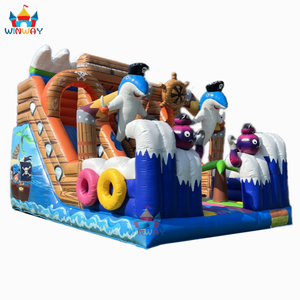 Toboggan gonflable pirate dauphin en gros, équipement de jeux aquatiques pour enfants en plein air - Product Image 5