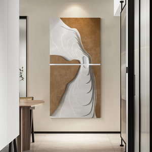 ภาพวาดติดผนังรูปทิวทัศน์อันทันสมัยแบบวาดด้วยมือแผ่นไม้สำหรับห้องนั่งเล่นงานตามสั่ง - Product Image 3