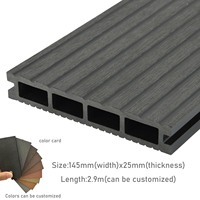 Planche de terrasse en WPC noir gris imperméable pour l'extérieur, composite pour terrasse extérieure, pour parc, allée