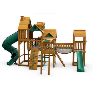 Trẻ em của sân chơi ngoài trời thiết bị nhà gỗ với <span class=keywords><strong>Swing</strong></span> và trượt cho trẻ em - Product Image 4