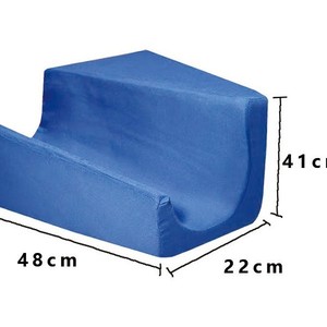 Almohada de Posicionamiento Trapezoidal 48x22x41 cm para Soporte Postquirúrgico de Piernas, Esponja Azul, Equipo de Rehabilitación - Product Image 1