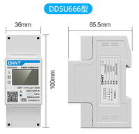 CHINTmonophasé électronique 220V communication domestique DDSU666 guide 380V compteur électrique DT 5(80)A 4P MID avec CE et RS485