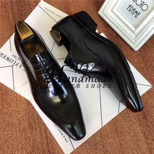 Nouvelles Chaussures Habillées Oxford pour Homme en Cuir Brillant, Style Britannique Tendance, à Bout Pointu, Montantes, à Enfiler, Idéales pour Mariage et Cérémonie - Product Image 5