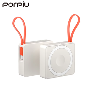 พาวเวอร์แบงค์ไร้สายขนาดเล็ก 5000mAh สาย Type-C ในตัว รองรับ USB-C PD 20W ชาร์จเร็ว สำหรับโทรศัพท์และนาฬิกา - Product Image 5