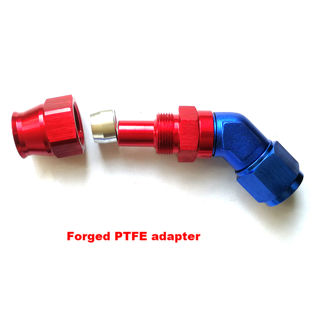 Factory Sales Forging Hose Pipe Connector 0/45/90 Degree AN3 AN4 AN6 AN8 AN10 AN12 Forged PTFE Oil Cooler Adapter